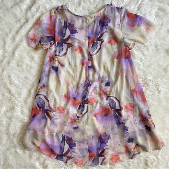 Show Me Your MuMu Dress Kylie Floral Flowy Mini Cream Purple XS - Picture 4 of 11